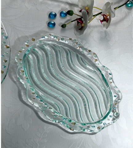 Pebbles Collection Oval Tray 12"L x 8"W